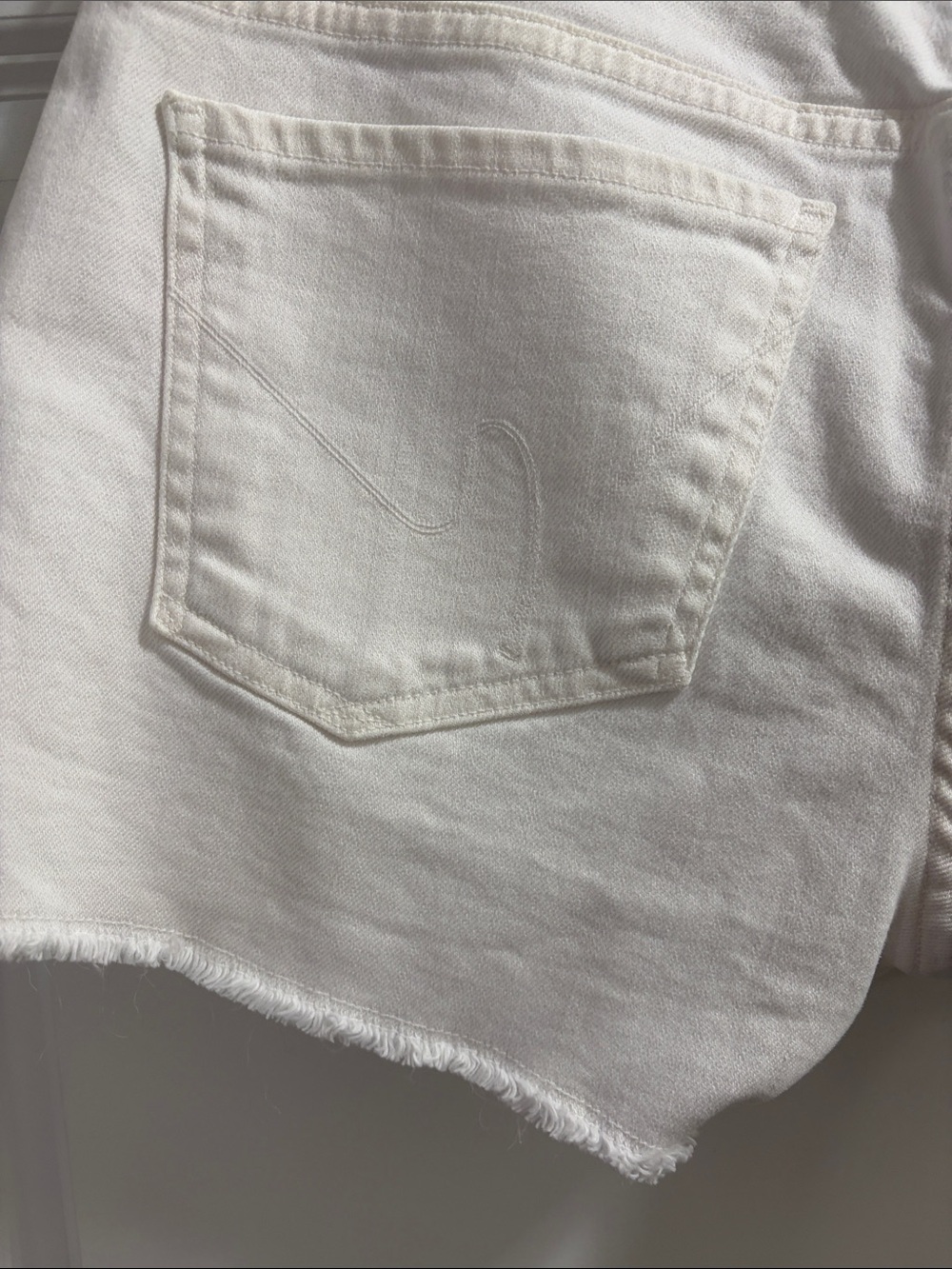 Citizens Of Humanity White Denim Frayed Cutoff Shorts sz 30 - Picture 4 of 8